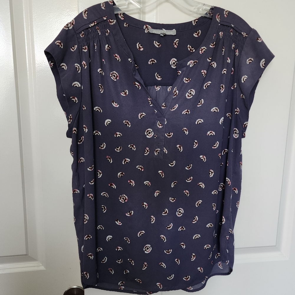Daniel Rainn Dark Blue Floral Blouse